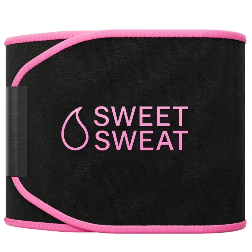 Sweet‎ Sweat Waist Trimmer Belt Neoprene Fitness Core Trainer Black Pink Logo